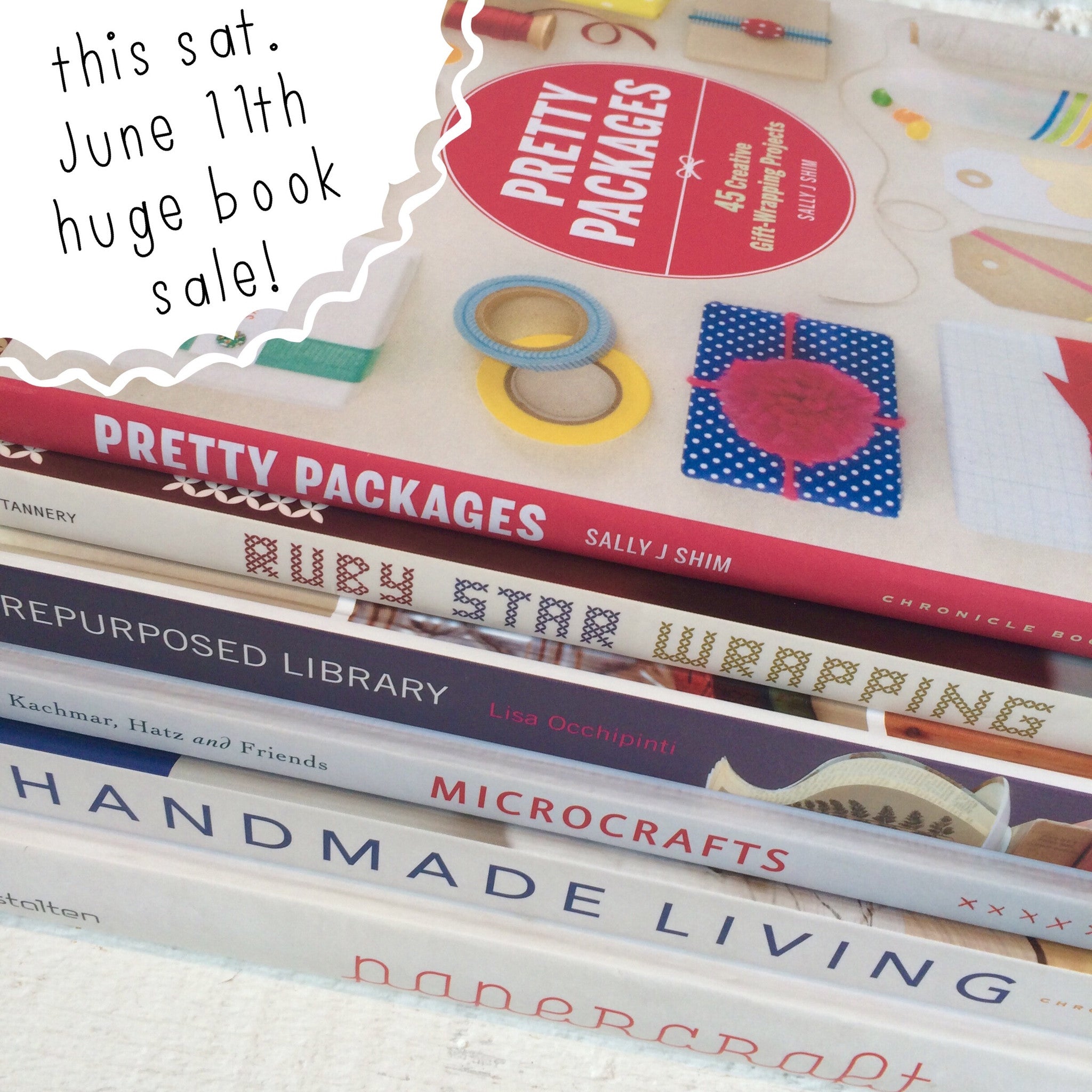 HUGE book sale this Sat, June 11th! Over 90 titles are 75% off