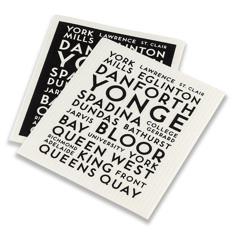 Toronto Streets Dishcloths, Set of 2