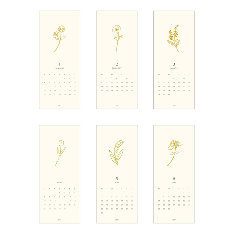 2027 Flora Desk Calendar