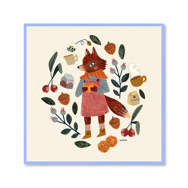 Barista Fox Art Print
