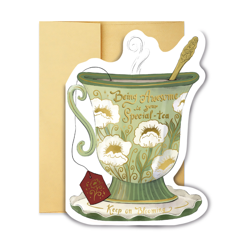 Being Awesome Teacup Single Card