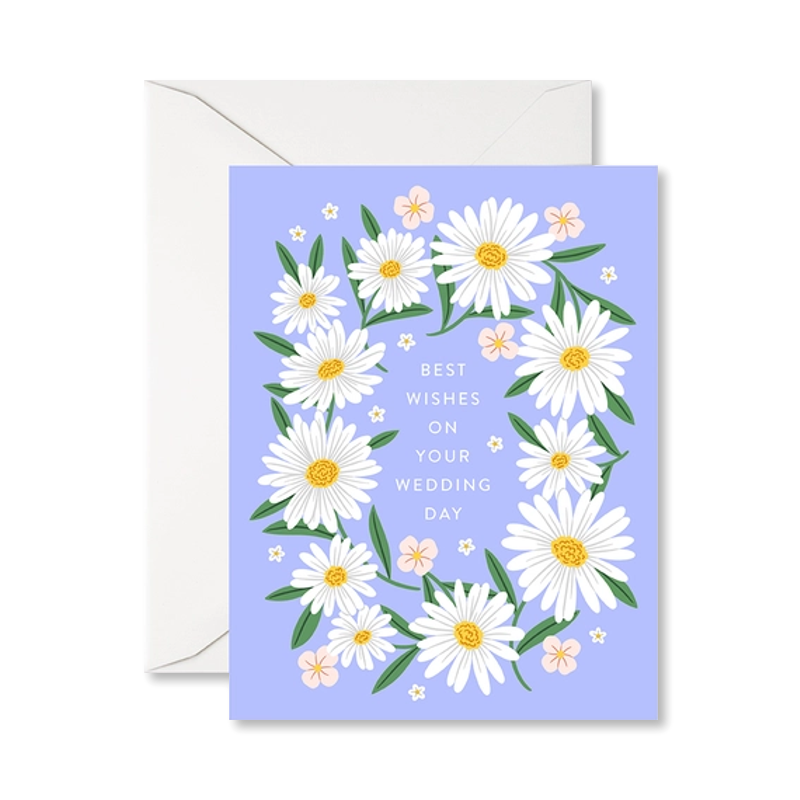 Best Wishes Wedding Daisies Single Card