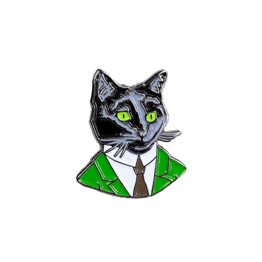 Berkley Black Cat Gentleman Enamel Pin