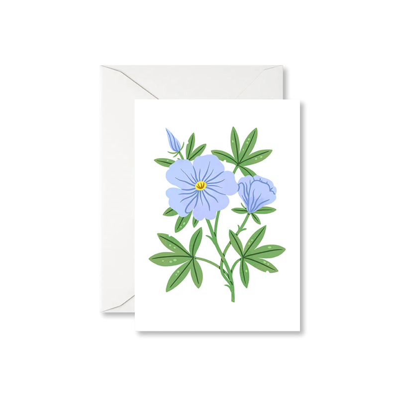 Blue Wildflower Mini Single Card