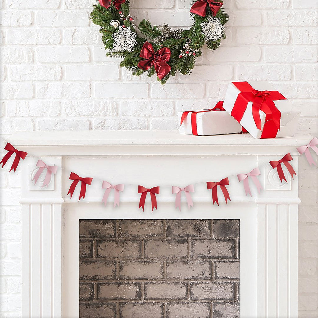 Red & Pink Bow Garland - 2.5m