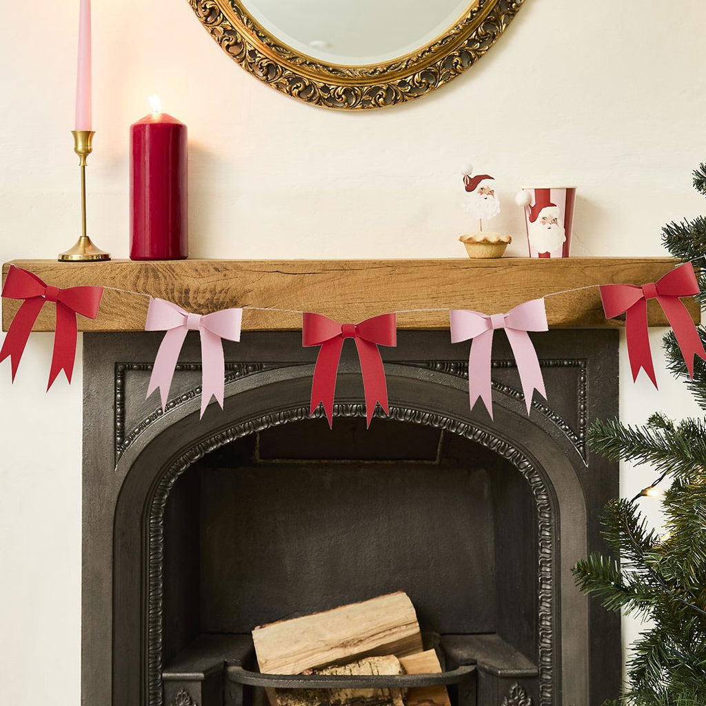 Red & Pink Bow Garland - 2.5m