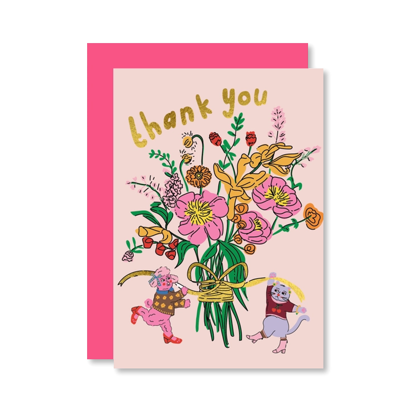 Bunch Of Flowers Thank You Single Card