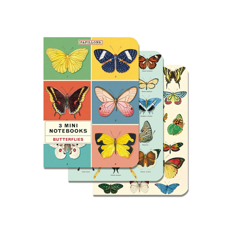 Cavallini Mini Butterflies Notebook Set/3