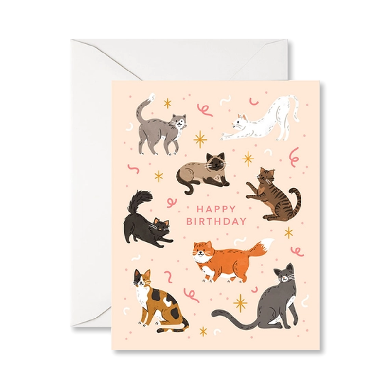 Cats Birthday Single Card