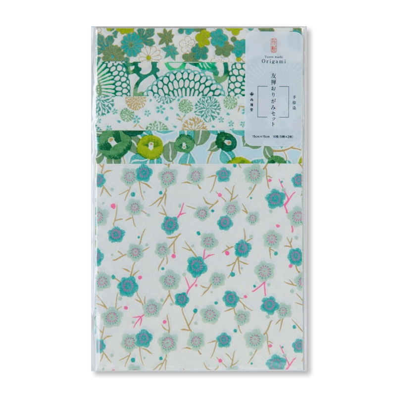 Chiyogami Origami Set - Green