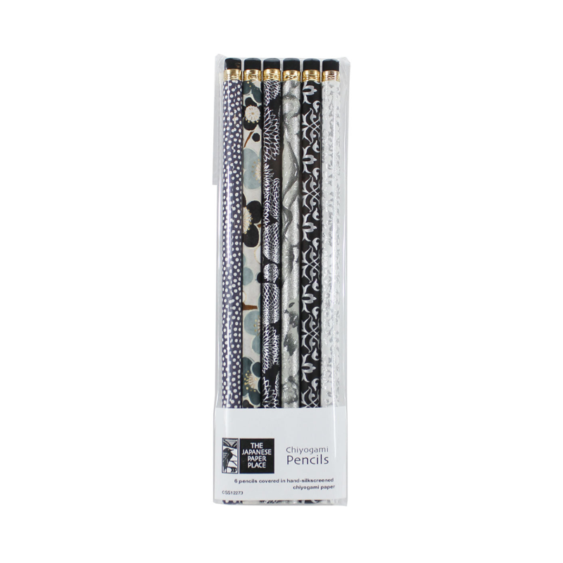 Assorted Chiyogami Covered Pencil 6 Pack
