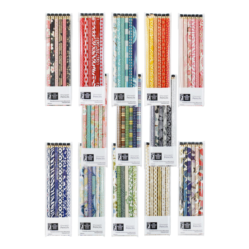 Assorted Chiyogami Covered Pencil 6 Pack