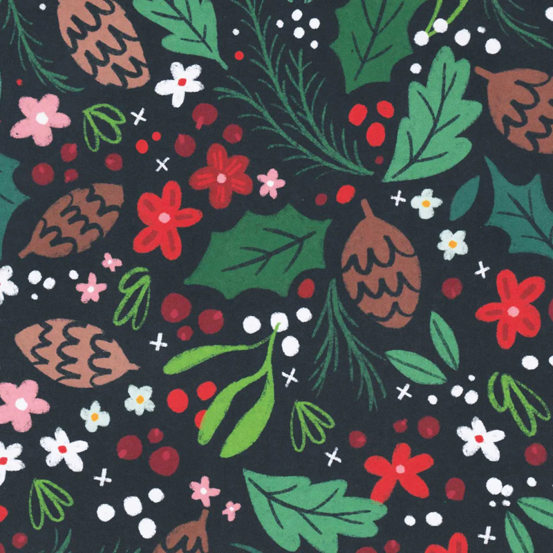 Christmas Floral Gift Wrap Sheet