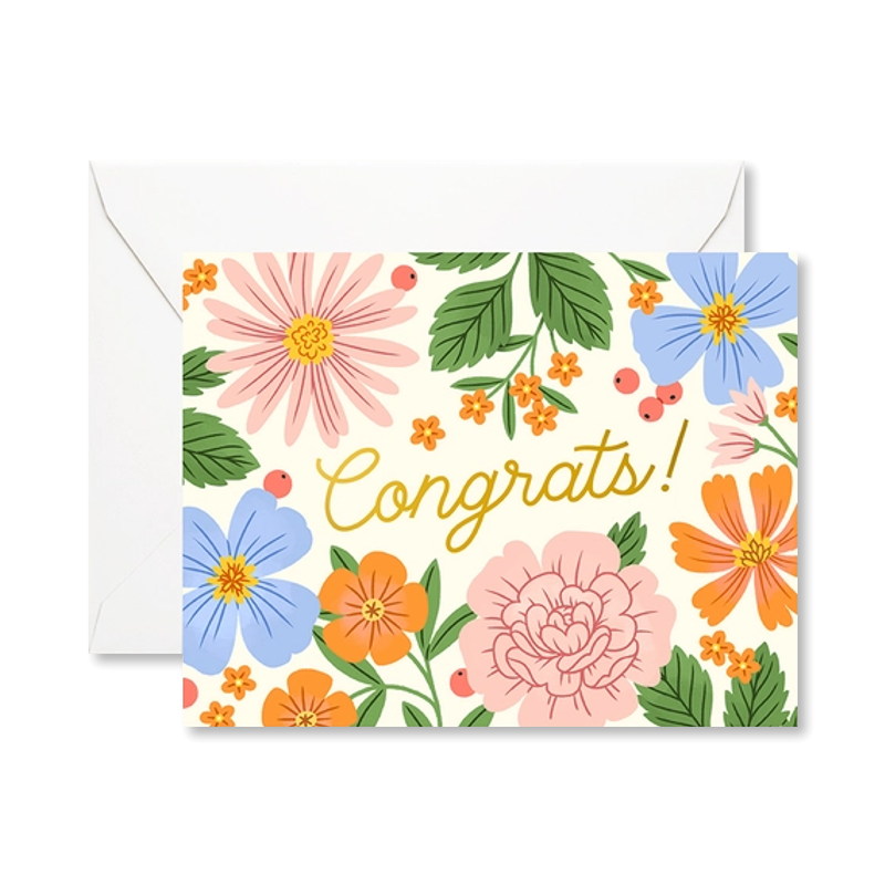 Congrats Summer Garden Single Card