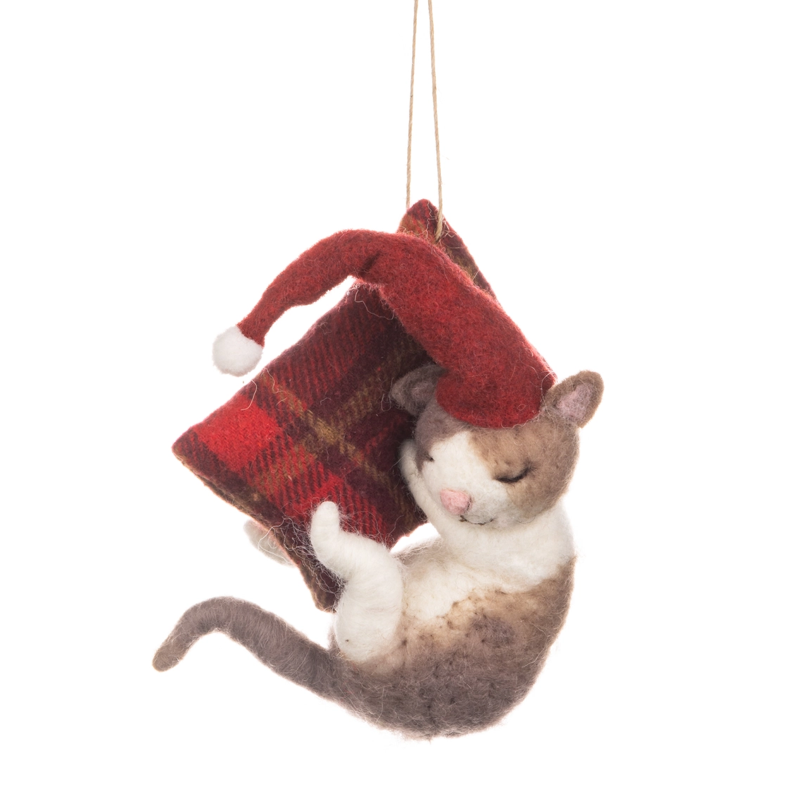 Contented Cat Felt Ornament