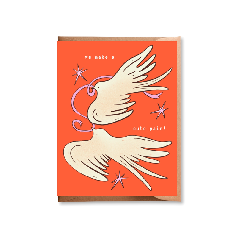 Cute Love Birds Single Card