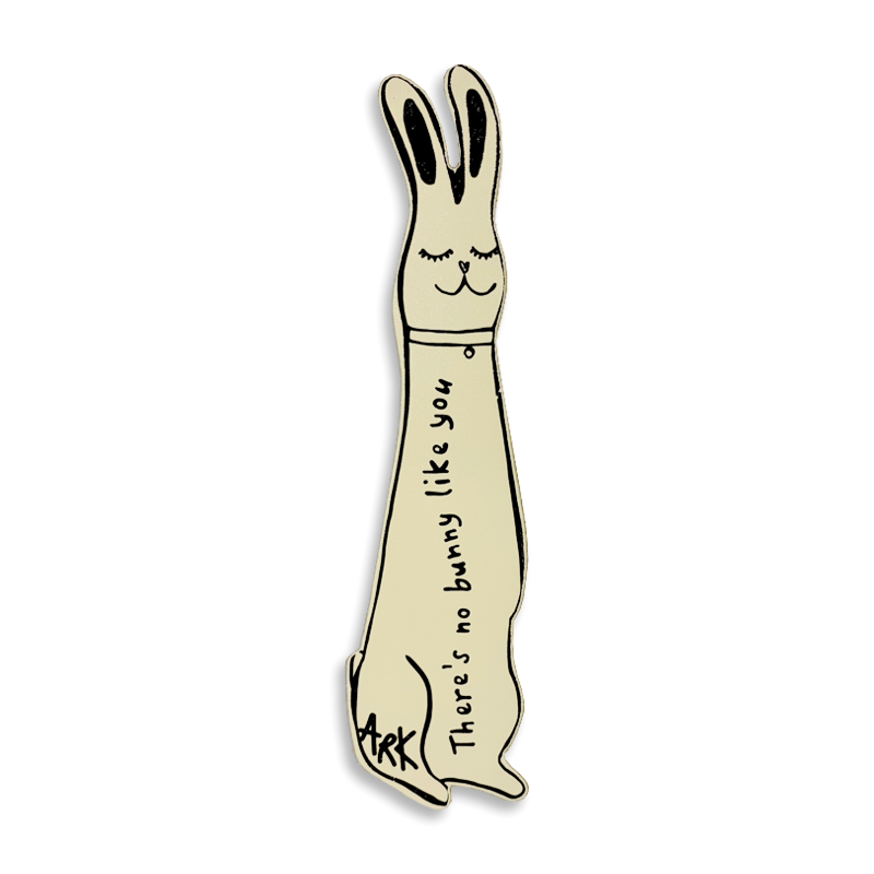 Cute Bunny Leather Bookmark - Cream