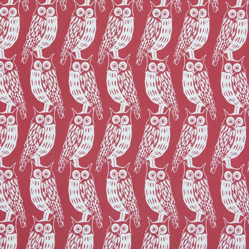 Dark Red Owls Patterned Paper Gift Wrap