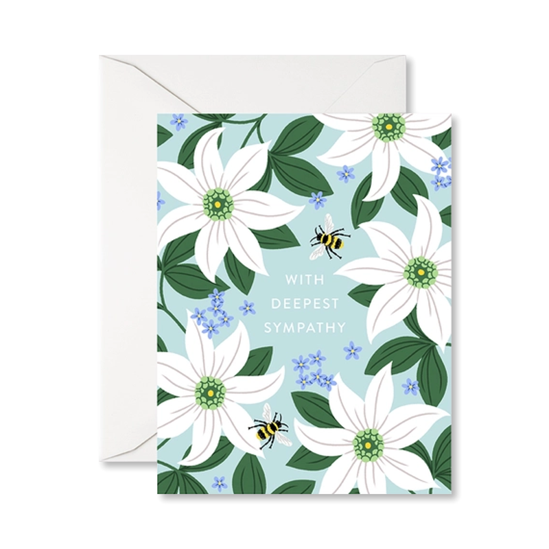 Deepest Sympathies Clematis Single Card