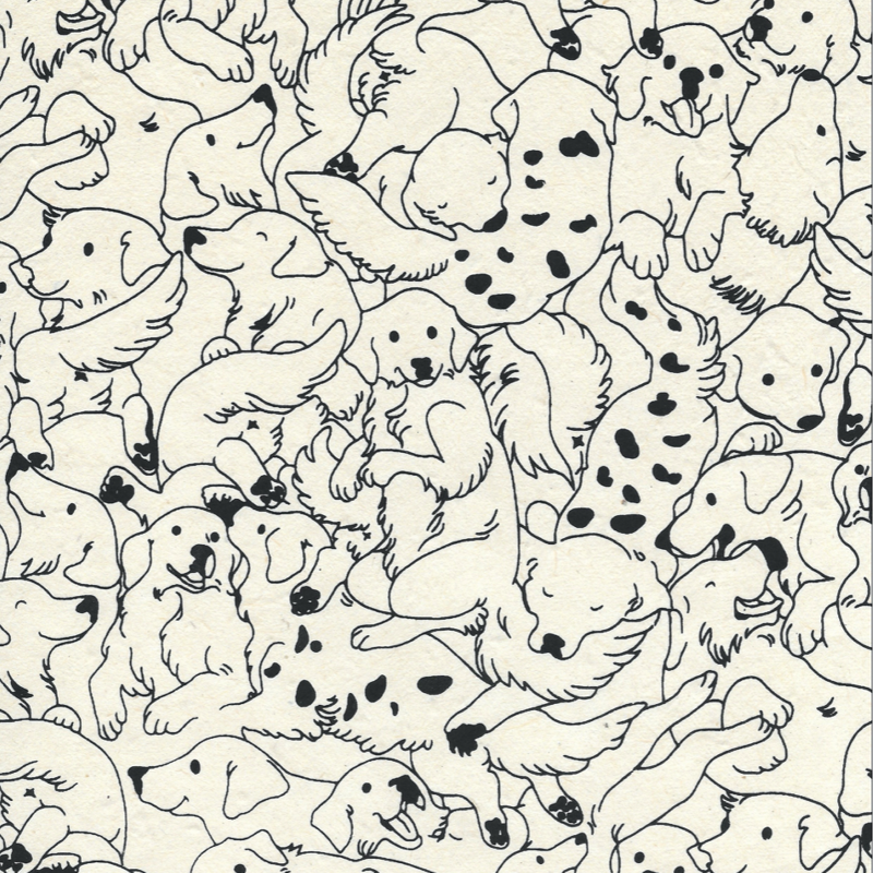 Dogs - Black on Cream