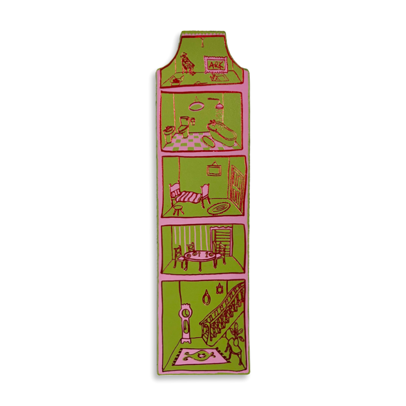 Doll House Leather Bookmark - Apple