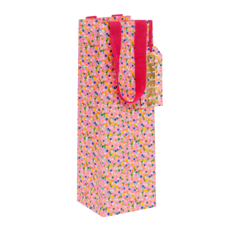 Dotty Pink Bottle Gift Bag
