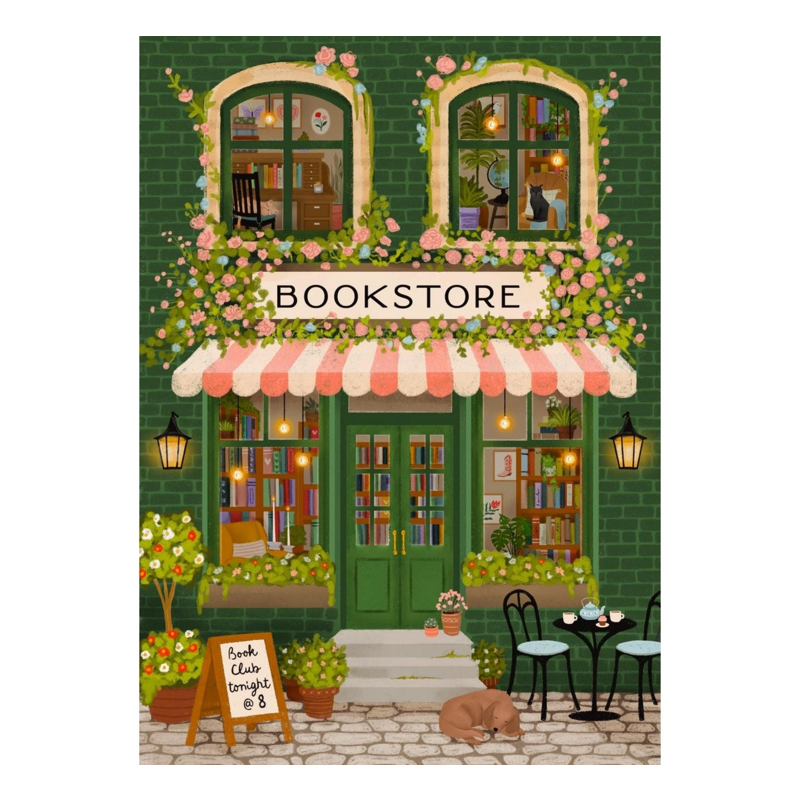 Emerald Bookstore 1000 Piece Puzzle