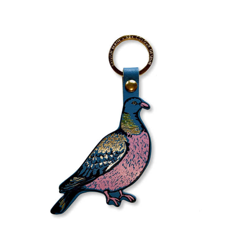 Feral Pigeon Keyring - Cornflower