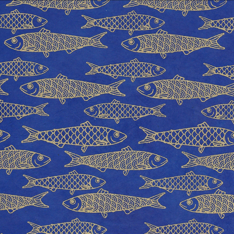 Fish - Gold on Sapphire