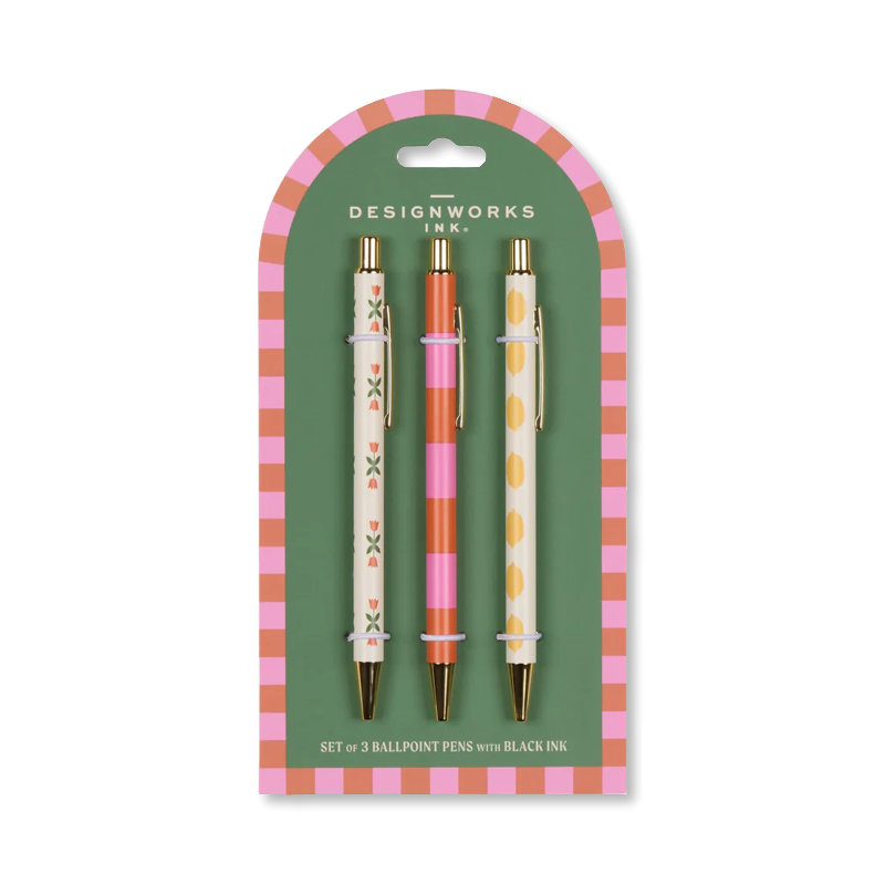 A Dopo! Flower, Stripes, & Lemon Pen Set