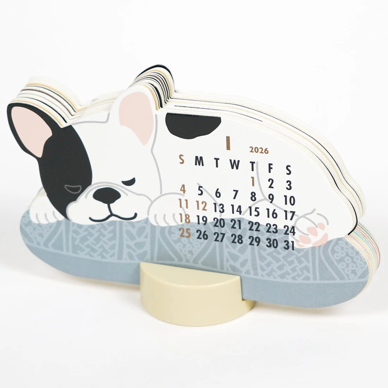 2026 French Bulldog Die Cut Calendar