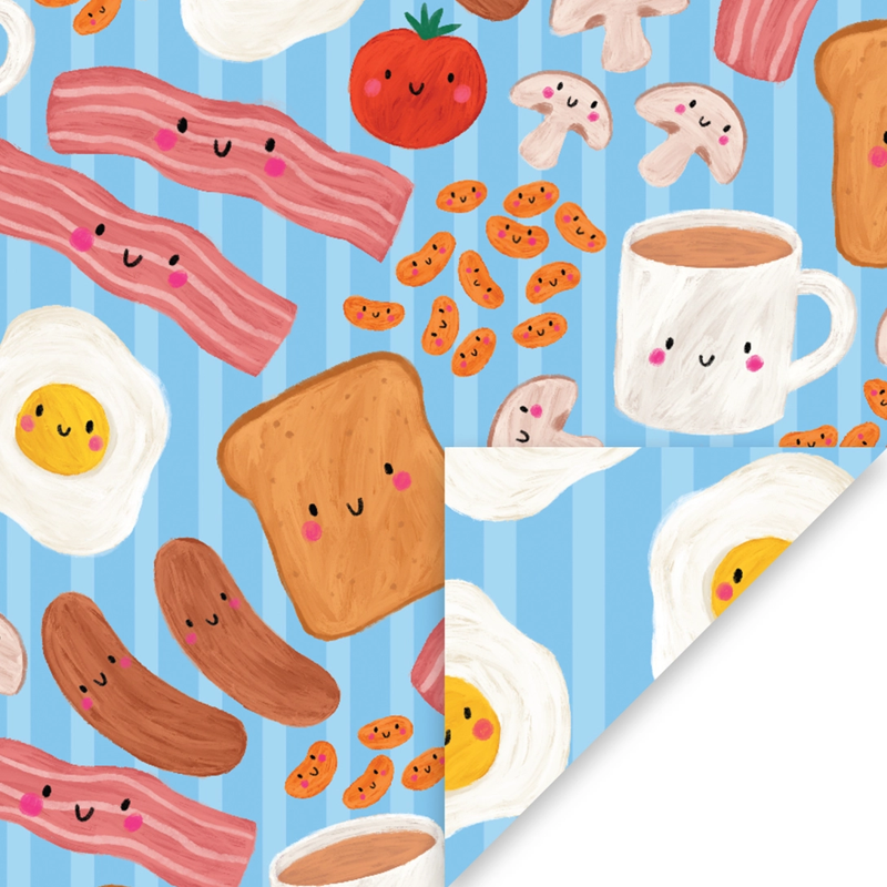 Fry Up Friends Doubled Sided Gift Wrap Sheet