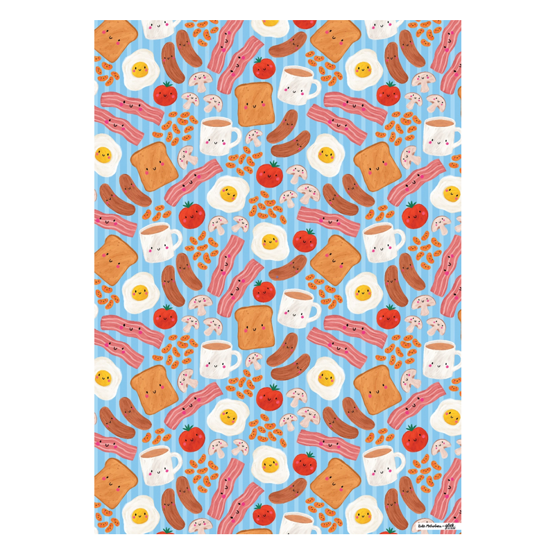 Fry Up Friends Doubled Sided Gift Wrap Sheet