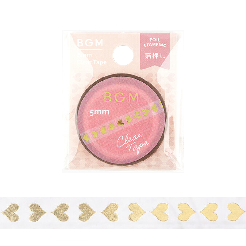 Gold Hearts Washi Tape - 5mm