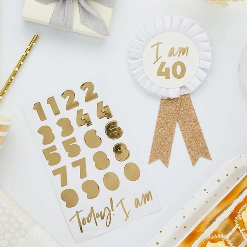 Gold Milestone Birthday Badge