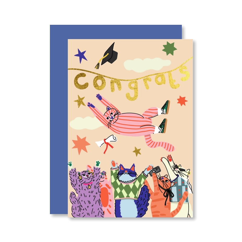 Cat Congrats Graduation Single Card