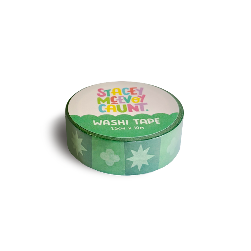 Green Medieval Pattern Washi Tape - 15mm