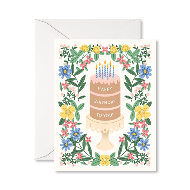 Happy Birthday Layered Cake Single Card