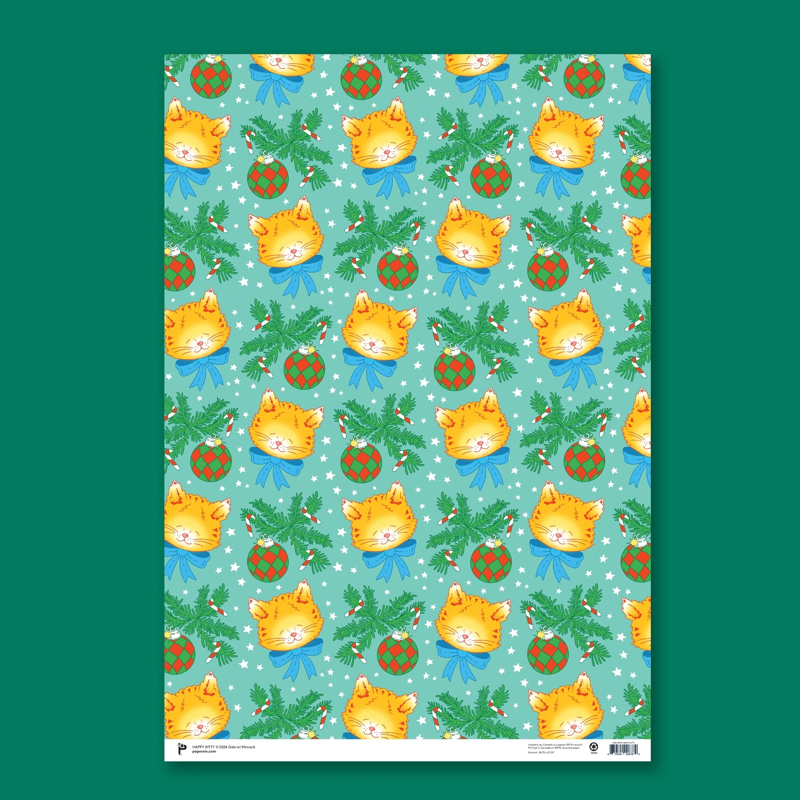 Happy Kitty Gift Wrap Sheet