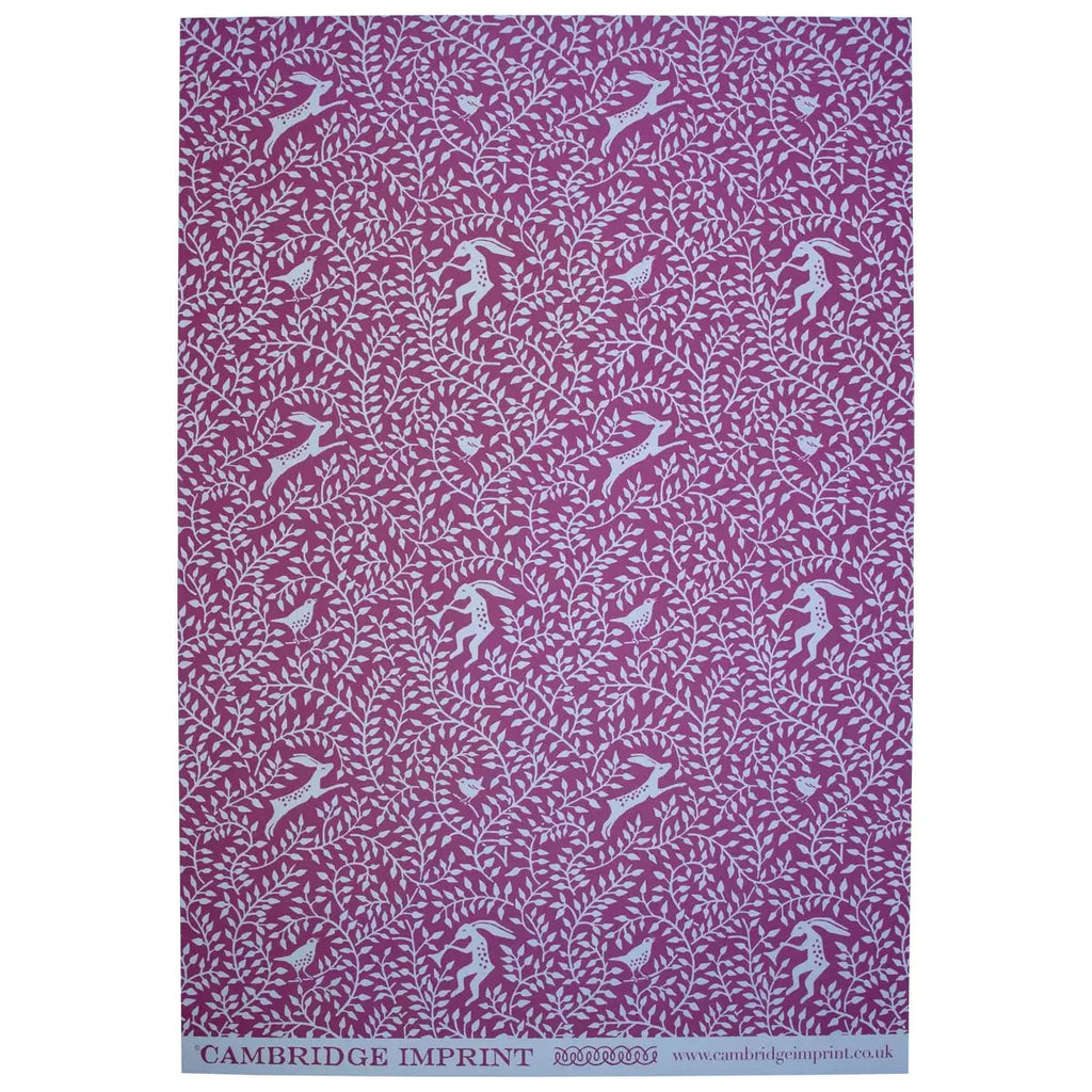 Violet Hare Patterned Paper Gift Wrap