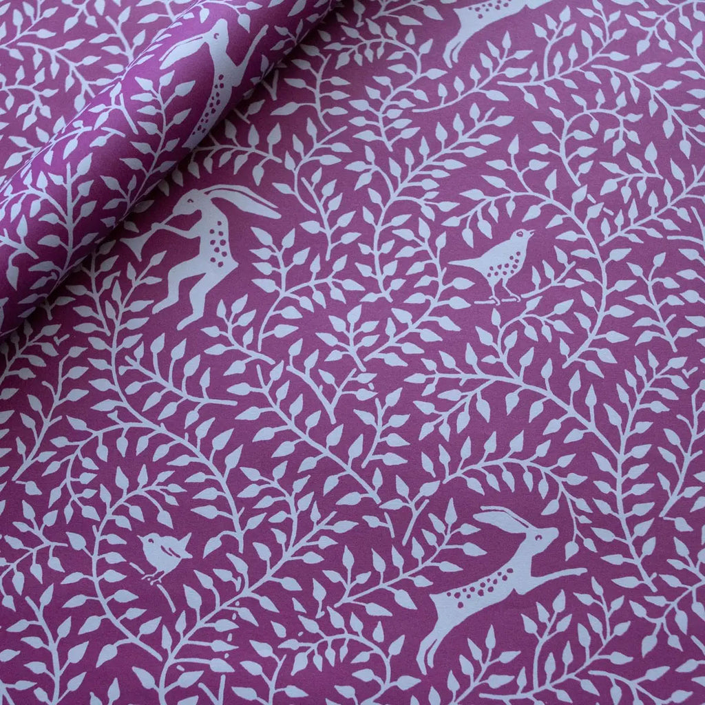 Violet Hare Patterned Paper Gift Wrap