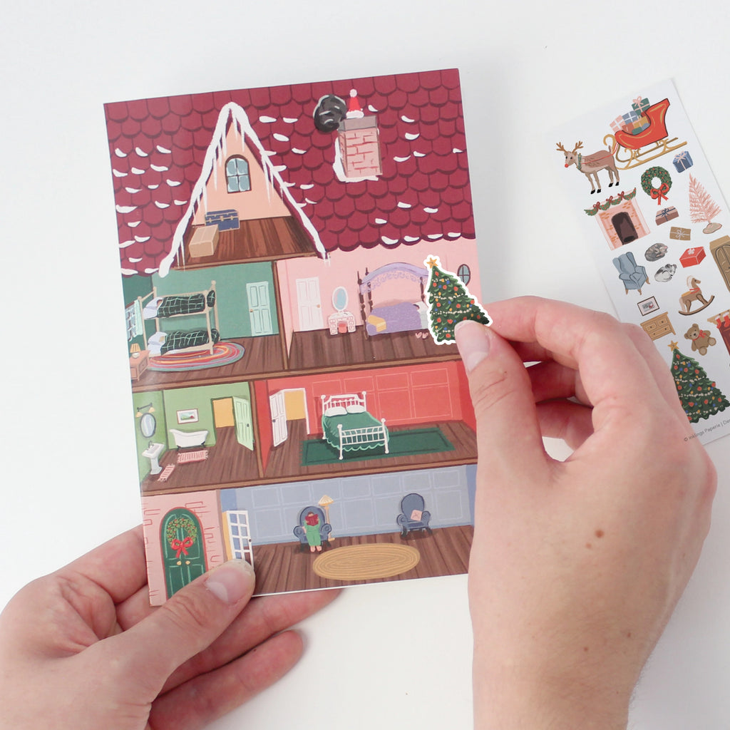 Holiday House Stikcer Scene Single Card