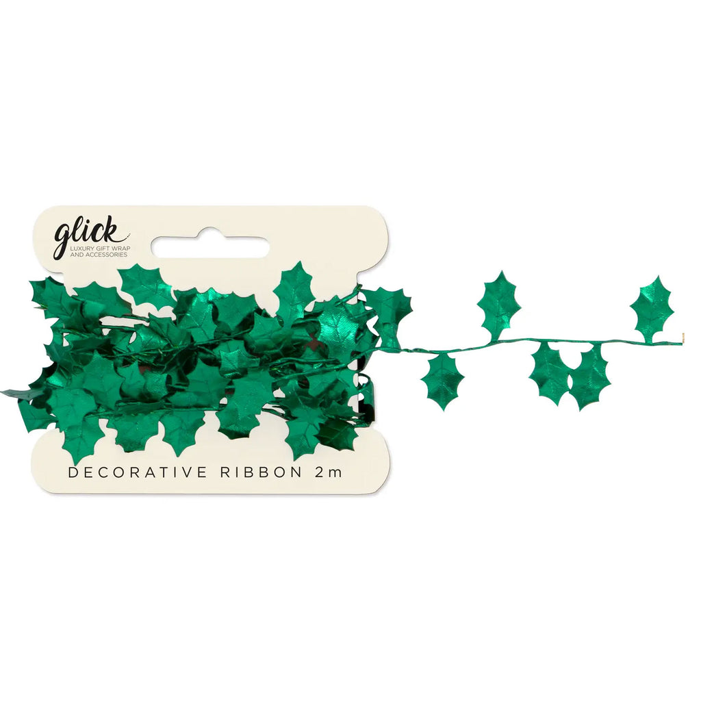 Green Holly Ribbon - 2m