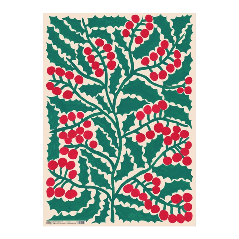 Holly Gift Wrap Sheet
