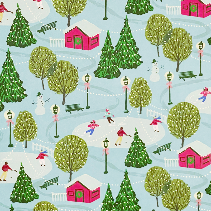 Ice Skating Gift Wrap Sheet
