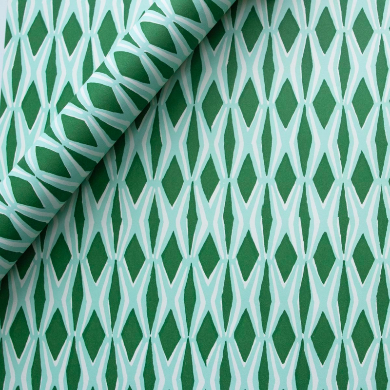 Jade & Forest Green Smocking Patterned Paper Gift Wrap