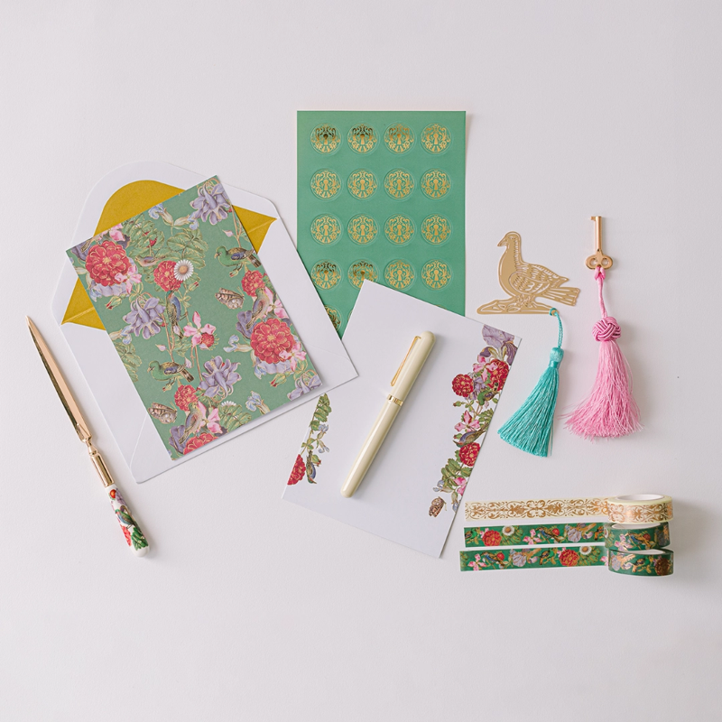 Bird Menagerie Illumination Lacquered Keepsake Stationery Set