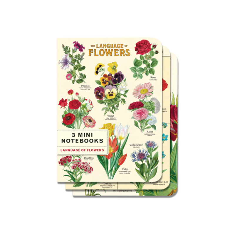 Cavallini Mini Language of Flowers Notebook Set/3