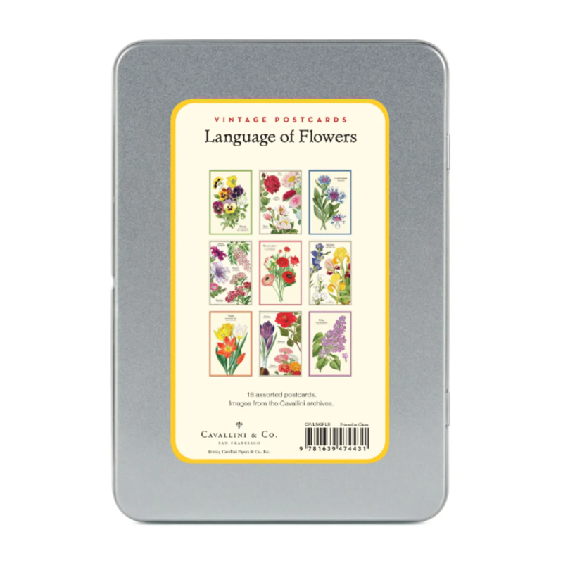 Language of Flowers Vintage Postcard, set/18