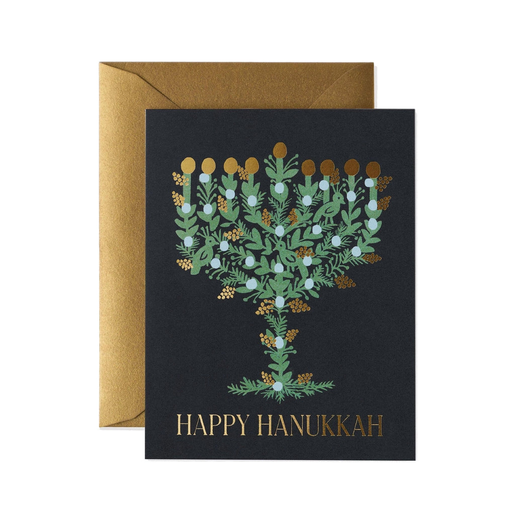 Laurel Menorah Single Card